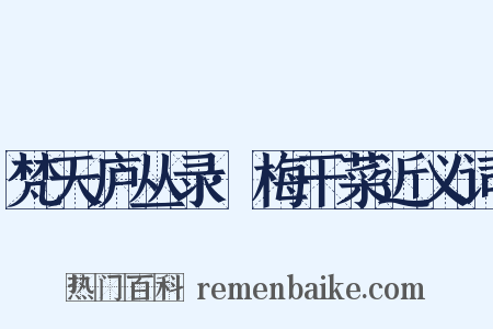 梵天庐丛录·梅干菜近义词是什么意思的图片